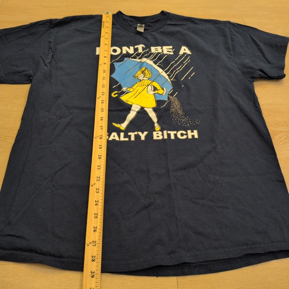 Dont Be A Salty B*tch Navy Blue Graphic T-Shirt Adult XL Morton Salt Parody - Picture 4 of 6